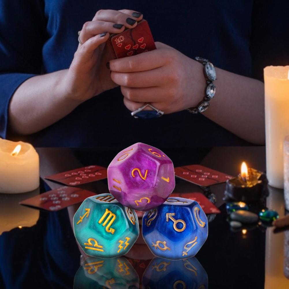 3Pcs 12-Sided Astrology / Constellation Dice
